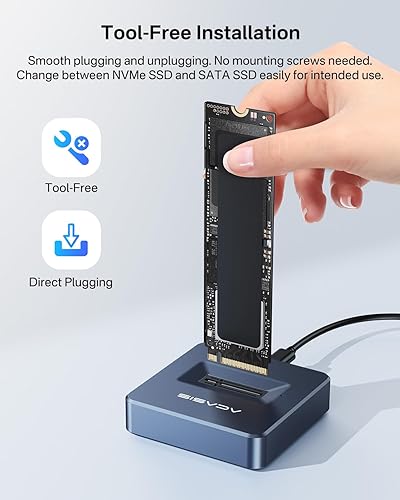 ACASIS NVME to USB Docking Station, Aluminium Alloy Housing, Fast Heat  Dissipation, SSD Adapter 10Gbps, Su
