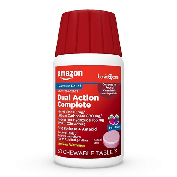 AMAZON BASIC CARE DUAL ACTION COMPLETE, CHEWABLE ACID...