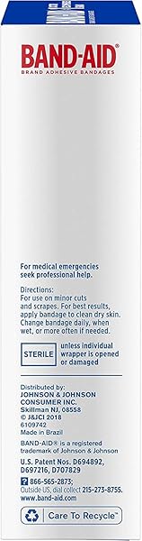 BAND-AID BRAND STERILE FLEXIBLE FABRIC ADHESIVE BANDAGES, COMFORTABLE FLEXIBLE PROTECTION & WOUND CARE FOR MINOR CUTS & SCRAPES, DESIGNED TO CUSHION PAINFUL WOUNDS, EXTRA LARGE SIZE