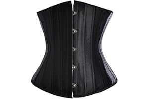 Vevarble Underbust Corset Tops for Women Vintage Lace Up Steel Boned Bustier Lingerie Halloween Cosplay Party