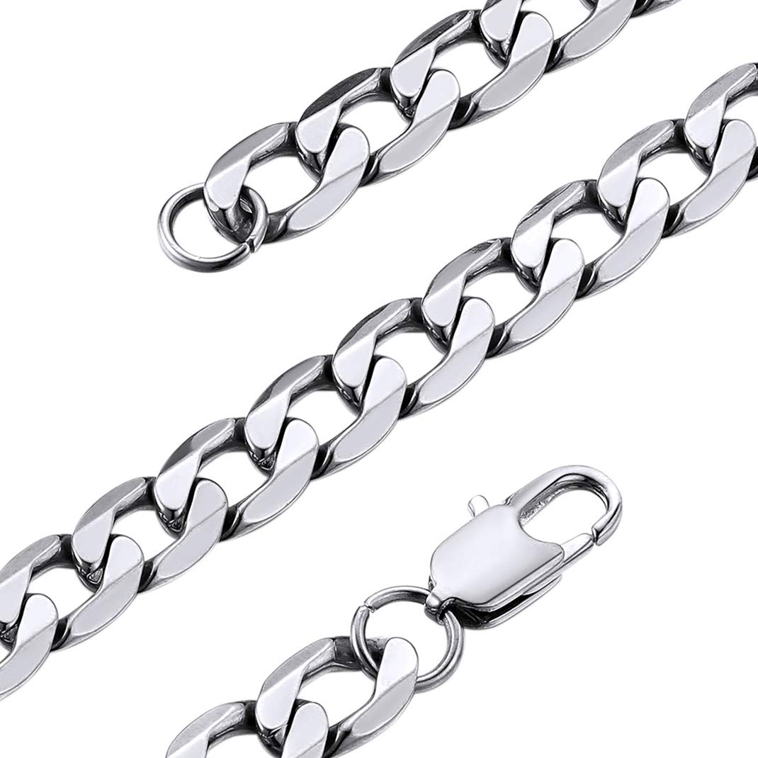 GOLDCHIC JEWELRY Gold Cuban Chain Necklace, 316L Stainless Steel Thick Curb Link Jewellery for Men Women