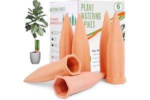 REMIAWY Plant Watering Spikes, Plant Vacation Waterer Wine Bottle Watering Stakes Terracotta Devices Slow Release Self Spikes for Indoor Outdoor