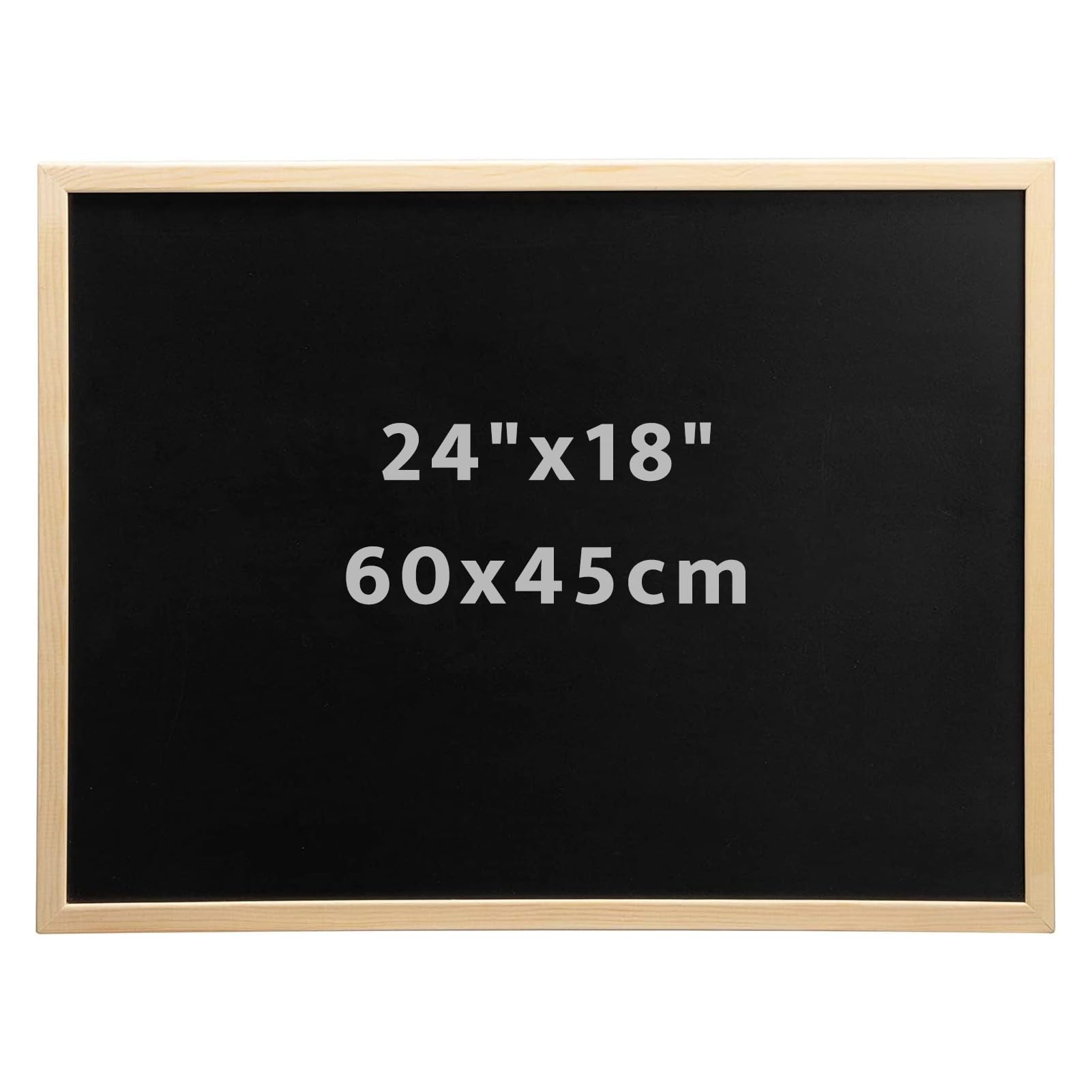 DOEWORKS A2 Chalkboard 60cm x 45cm Wall Mounted Blackboard for Home School Kitchen and Office, Chalk Board with Wood Frame