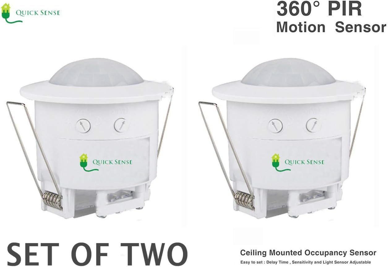 Quick sense Pir Motion Sensor with Light Sensor, Energy Saving Detector Switch (Fall/Recessed Ceiling Mounted) (Set of 2)