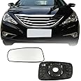 Driver Side Mirror Replacement Glass for Hyundai Sonata 2011-2014,Automotive Exterior Heated Left Side View Mirror Glass for 2011 2012 2013 2014 Hyundai Sonata(SKOUIO 01-S)