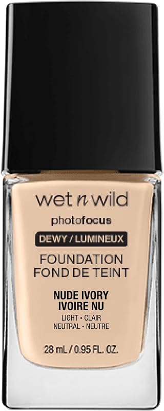 Base PhotoFocus Dewy, Base líquida Hidratante para Pele Normal/Seca, Acabamento Luminoso Construíble, Nude Ivory