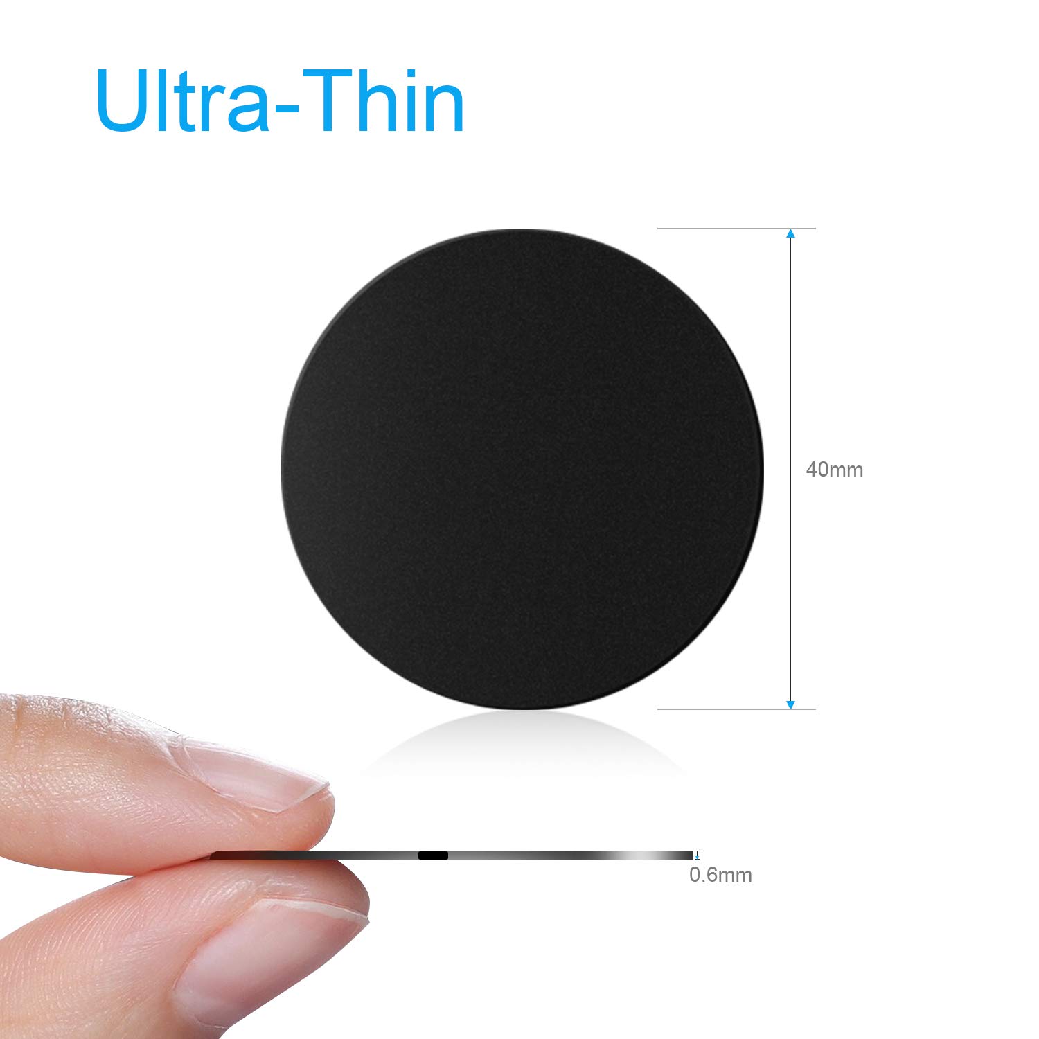 AMIGIK 9 Pack Replacement Mount Metal Plate for Magnetic Phone Holder, Ultra Thin Mental Stickers with Adhesive for Magnet Car Mount Cradle (Round)