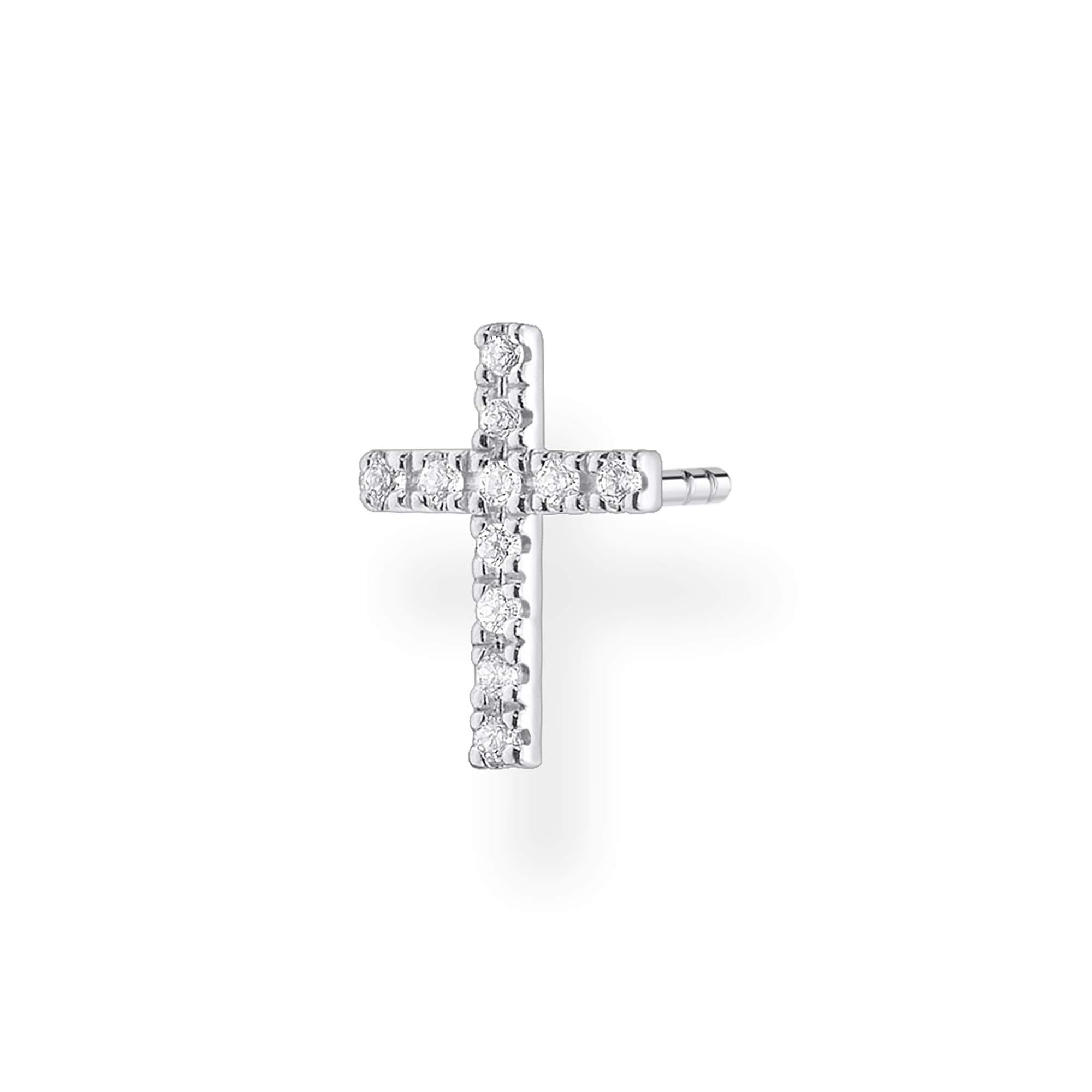 Thomas Sabo Women Single Stud Earring Cross 925 Sterling Silver H2131-051-14