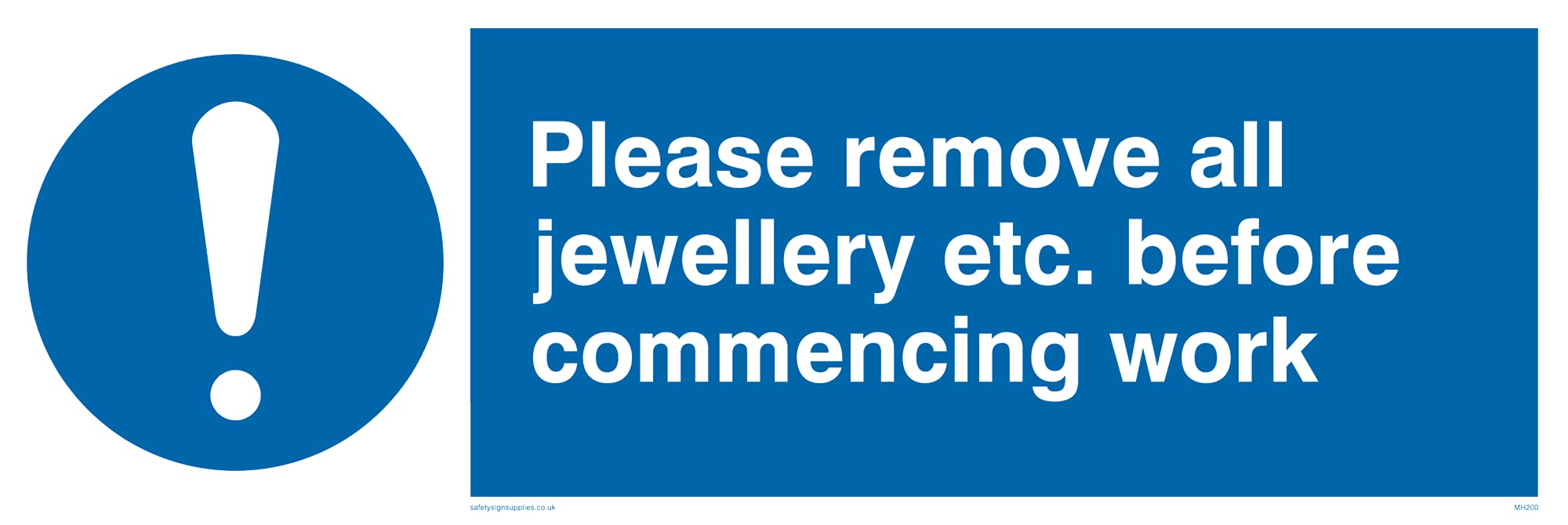 Pack of five - Remove All Jewellery For Work Sign - 300x100mm - L31