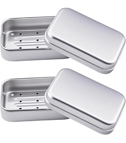 Lot De 2 Porte-savon De Voyage En Aluminium – 7,6 Cm – Avec Couvercle égouttoir – Résiste à La Rouille