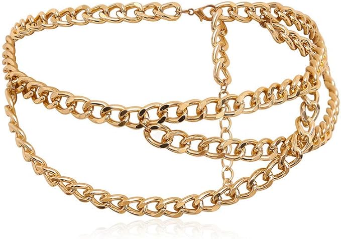 Prasacco Goldgürtel Für Damen 73cm - Stretch Metall Gürtel Für Kleider & Röcke