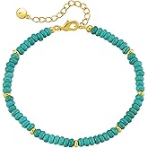 Dainty Gold Bracelets for Women, 18 Gold Plated Adjustable Evil Eye/Butterfly/Beaded/Pearl/Heart/Turquoise Handmade Bracelet for Women