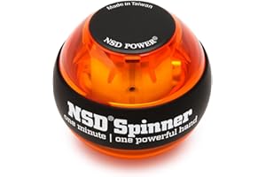 NSD Essential Spinner Gyro Ball – Grip Strengthener for Forearms, Wrist & Hands – String Start Design, Up to 15,000 RPM – Portable Wrist Trainer & Workout Equipment- Desk Workers, Athletes & Musicians