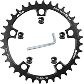 goucrro 110/130 BCD Bike Chainring Round Narrow Wide | 36/38/40/42/44/46/48/50/52/54/56/58/60T, Bicycle Chainring with 5 Screws. for Road Bike Folding Bicycle