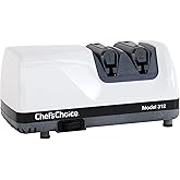 Chef'sChoice 312 UltraHone Professional Electric Knife Sharpener for 20-Degree Straight-Edge and Serrated Knives, 2 Stage, Wh