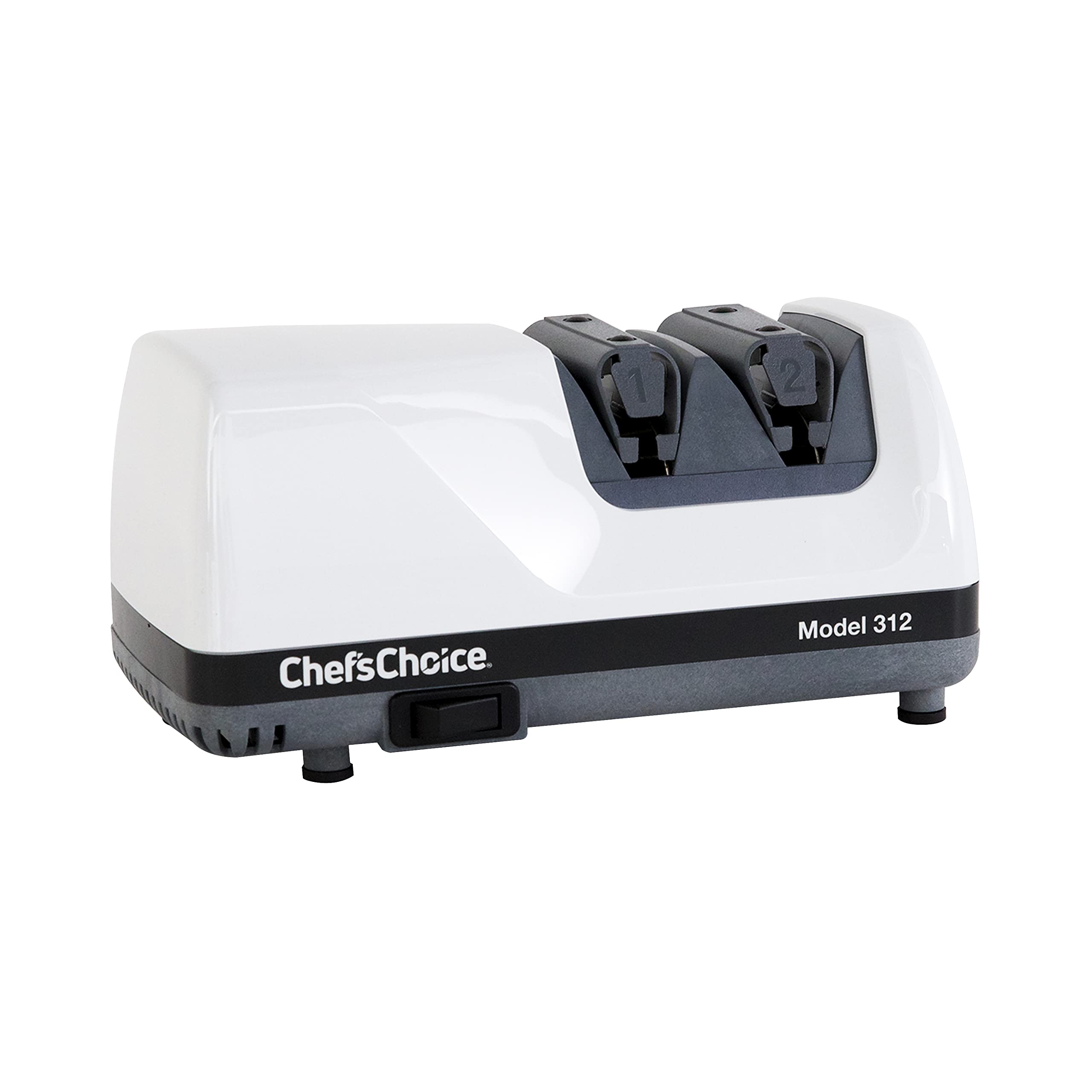 Chef’sChoice Professional Electric Knife Sharpeners UltraHone With 100-Percent Diamond Abrasives And Precision Angle Guides For 20-Degree Straight-Edge and Serrated Knives, 2-Stage, White