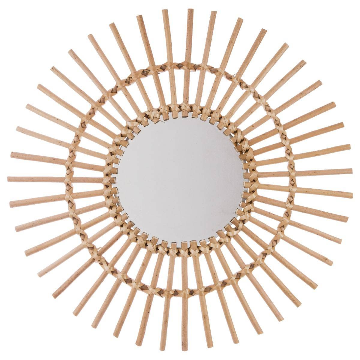 Sun rattan mirror D58