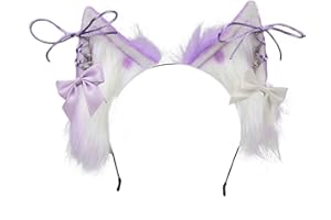 VIGVAN Animal Cosplay Ears Fox Cat Ears Chain Punk Cross Cat Ears Headbands