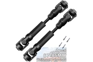 ARRCAT 2PCS 67-85MM Universal Drive Shaft RC Upgrades for 1/10 Axial SCX10 SCX10-II Redcat D90 Gen7 /Pro RC4WD GEN8 RC Crawler,RC Upgrade Parts Hop-Ups,Steel Full Metal Drive Shaft,Black (67-85 MM,2PCS)