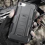 iPhone 8 / iPhone 7 Case, Cocomii Robot Armor NEW [Heavy Duty] Premium Belt Clip Holster Kickstand Shockproof Hard Bumper Shell [Military Defender] Full Body Dual Layer Rugged Cover Apple (Black)