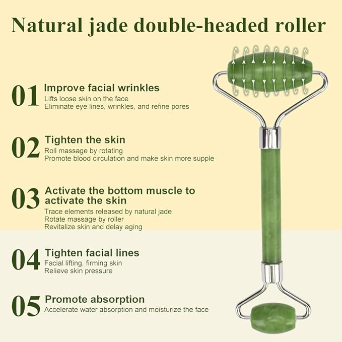 Jade Roller, Jade masażer do twarzy, Jade Roller do masażu ...