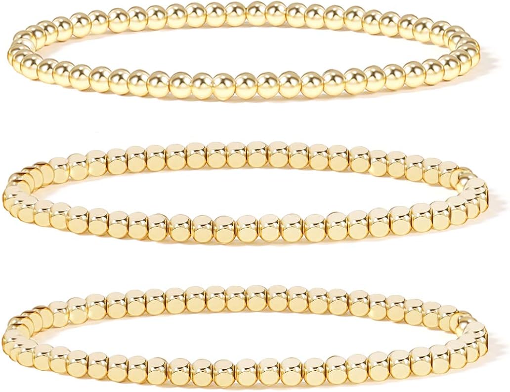 women gold bead bracelet