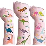 DmHirmg Dinosaur Temporary Tattoos for Kids Boys Girls，Kids Dinosaur Tattoos Sets, Waterproof Fake Tattoo Stickers, Kids Birt