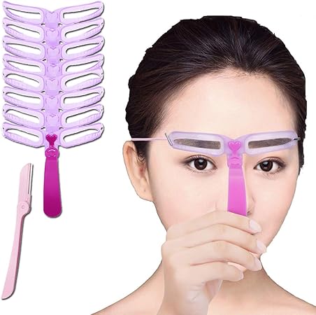 Amazon Yujiny 8種類 眉毛テンプレート 8パターン手持ちの眉毛のテンプレート 眉毛を気分で使い分け 眉用ステンシル 眉毛ナイフ 美容ツール 男女兼用 Yujiny アイブロウ 通販