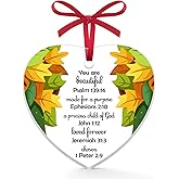 Christian Ornaments for Christmas Tree Religious Gifts for Women Spiritual Gifts for Daughter Sister Best Friend Aunt Acrylic Heart Ornament Baptism Faith Gift for Her Christmas Tree Ornament
