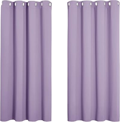 PONY DANCE Taro Purple Bedroom Blackout Curtains 46x54 2 Panels Eyelet