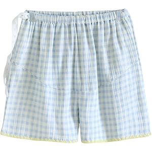 codcm Womens Maternity Sleep Shorts 100% Cotton Gauze Pajama Bottoms Cute Printed PJ Shorts