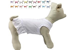 LOVELONGLONG Pet Clothes Small Dog Clothing Blank Color Sport Dress T-Shirts Tee Dresses Tanks Top for Small Size Female Dogs Summer Spring Pet Costumes 100% Cotton (XL, White)