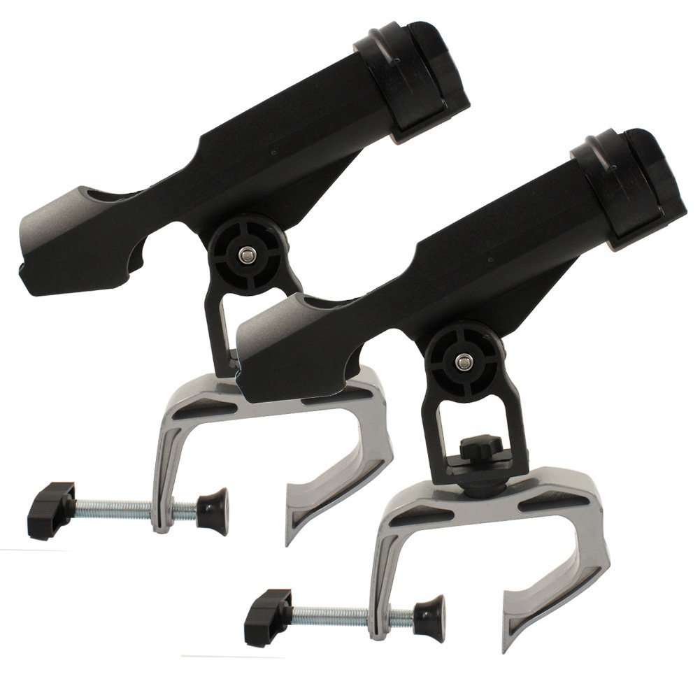 SHADDOCK Fishing Rod Holder for Boat Kayak with Large Clamp Opening 360 Degree Adjustable Fishing Rod Racks Folding Rod Pole Holder(RH20-2PCS)