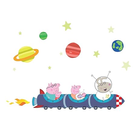 Peppa Pig Rocket Train Wall Stickers Pack Regular Size Official Peppa Pig Wall Stickers Range