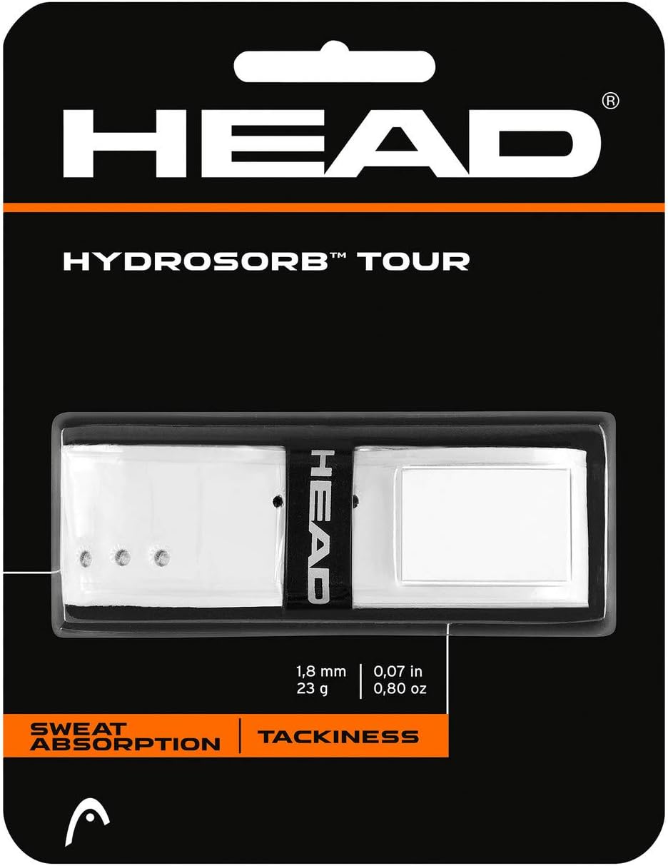 HEAD Hydrosorb Tour Tennis Racket Replacement Grip - Tacky Racquet Handle Grip Tape - Black : Tennis Racket Grips : Sports & Outdoors
