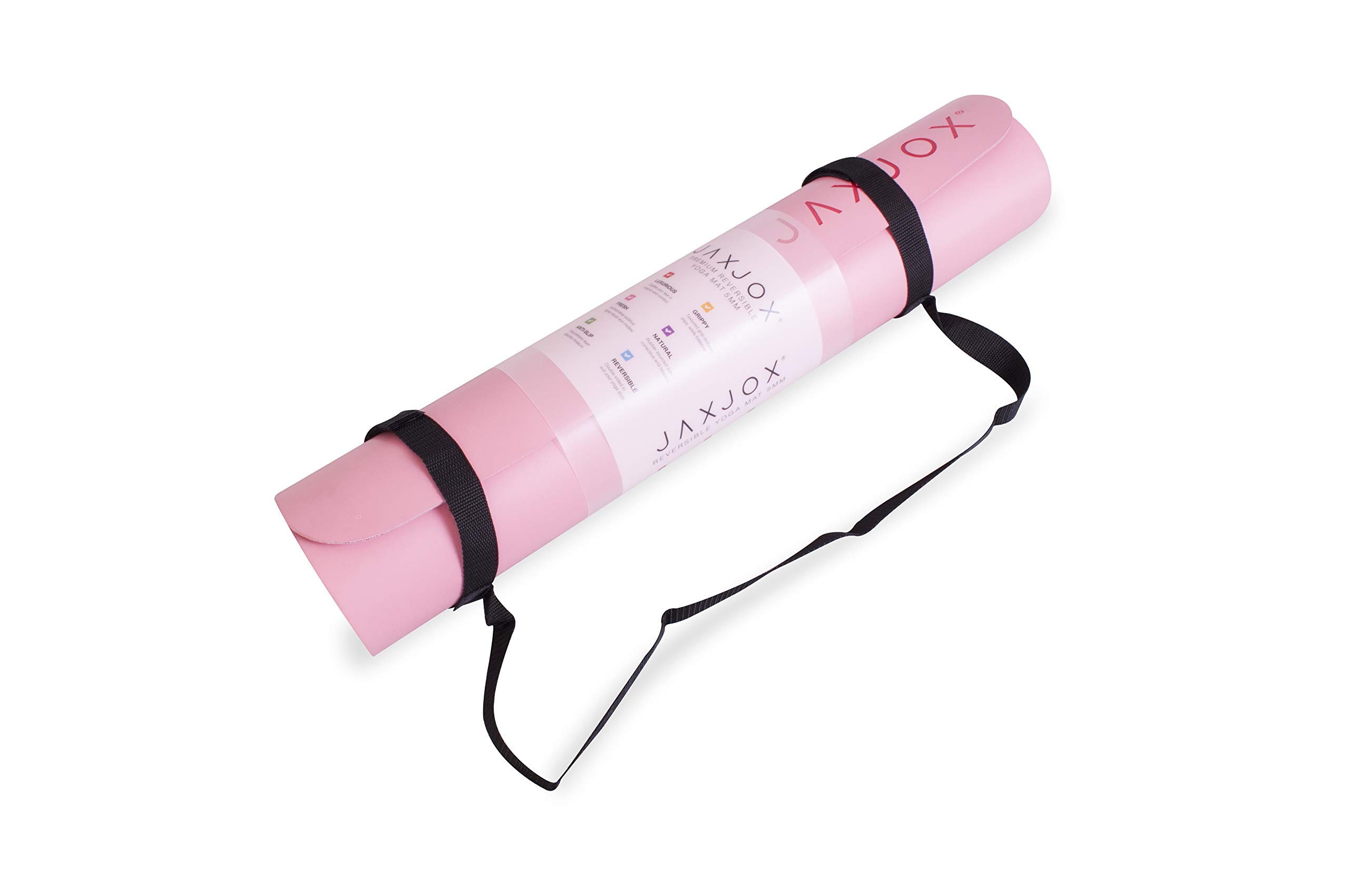 JAXJOX Unisex's Premium PU/Natural Rubber Reversible Yoga Mat, Blush, One Size