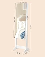 SONGMICS Jewellery Cabinet Armoire Lockable Freestanding White JJC002W01 view 5