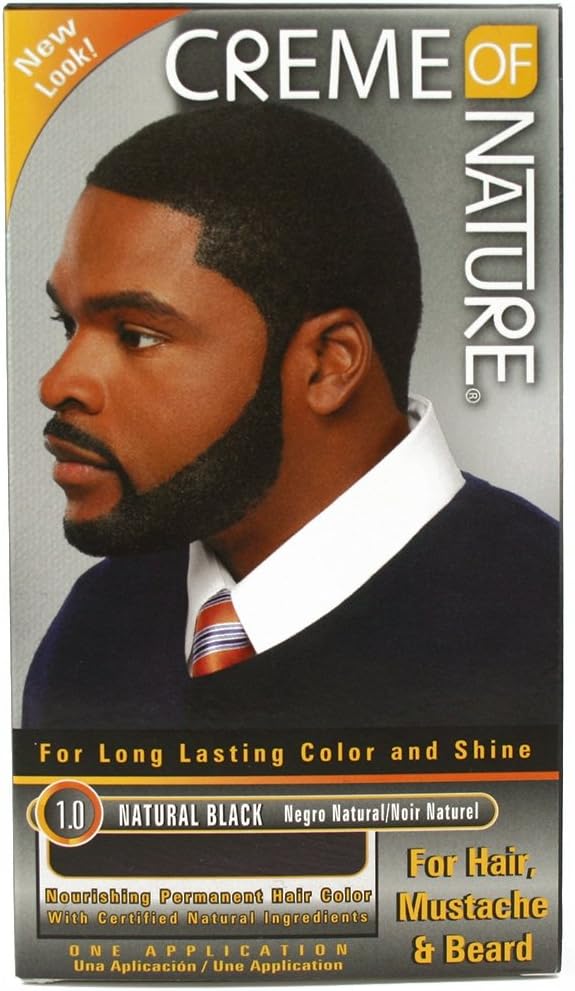 Creme of Nature Conditioning Creme Gel Hair Color For Men: 1.0 Natural Black