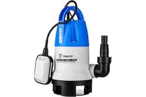 DEKOPRO DEKO 400W 1/2HP Sump Pump 2113GPH Portable Submersible Pump with Float Switch,Clean/Dirty Water Removal Drain Pump for Swimming Pool Garden Tub Pond Flood Drain.