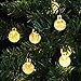 Solar Crystal Ball String Lights,WONFAST Waterproof 20ft 30 LED Crystal Globe Fairy Lights with 2 Modes Crystal Ball Globe Lights for Garden Yard Christmas Decorations(Warm White)