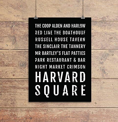 Harvard Square Print, Cambridge Subway Sign Poster, Boston Wall Art, Décor, Canvas, Gift, Bus Scroll, Minimal, Custom, Personalized
