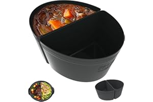 FROVEN 8 Quart Silicone Crock Pot Dividers Oval. Thickened, Weighted and Sturdy Reusable Liners, Compatible With CrockPot (SCCPVFC800-DS) (SCV 800), Hamilton Beach (33480) and Most 8 Qt Slow Cookers.