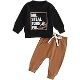 Okbabeha Baby Boy Outfit Sweatsuit Letter Sweatshirt Shirt Pullover Tops Pants Toddler Boys Festive Clothing