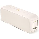 BOGASING G6 Bluetooth Speaker, Portable Wireless Speakers with 30W Punchy Sound, 35H Playtime, IPX6 Waterproof, Bluetooth 5.3, Built-in Mic, EQ, TF-Card, AUX, USB Stick for Outdoors Hiking (Beige)