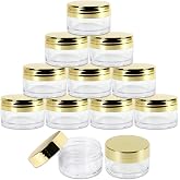 Beauticom Acrylgläser Mit Deckel – 48 Stück, 20 Ml, Goldener Deckel | Ideal Für Cremes, Lippenbalsam, Kosmetik