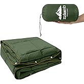 zzlamb Camping Blanket, Compact Lightweight Soft Puffy Blanket Water-Repellent, Packable Warm Quilt Down Alternative Picnic Hiking Backpacking Beach Travel RV Airplane Couch Car
