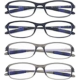 Mcoorn Computer Blue Light Blocking Reading Glasses(Flexible and Lightweight) UV Protection Readers Anti Eyestrain for Women Men