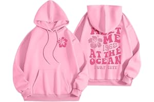 Cxquxse Sweatshirts for Teen Girls Long Sleeve Letter Preppy Graphic Hoodies Drawstring Oversized Hoodie
