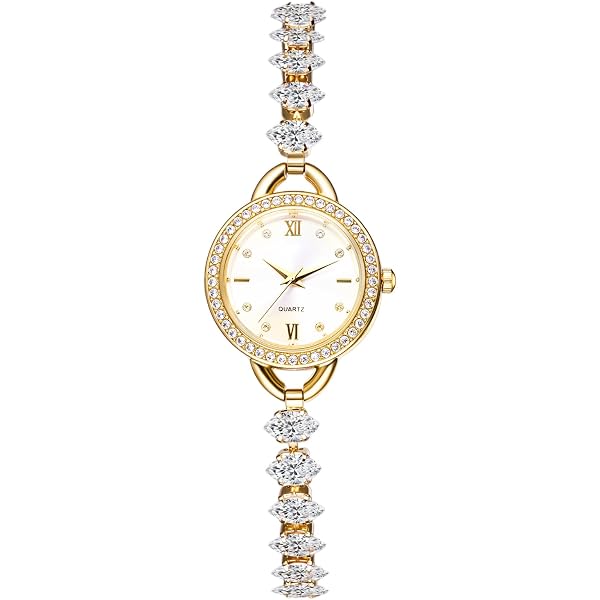 Women\'s Gold Analog Quartz Elegant Slim Strap Rhinestones Bracelet Wrist Watch Women main image 3