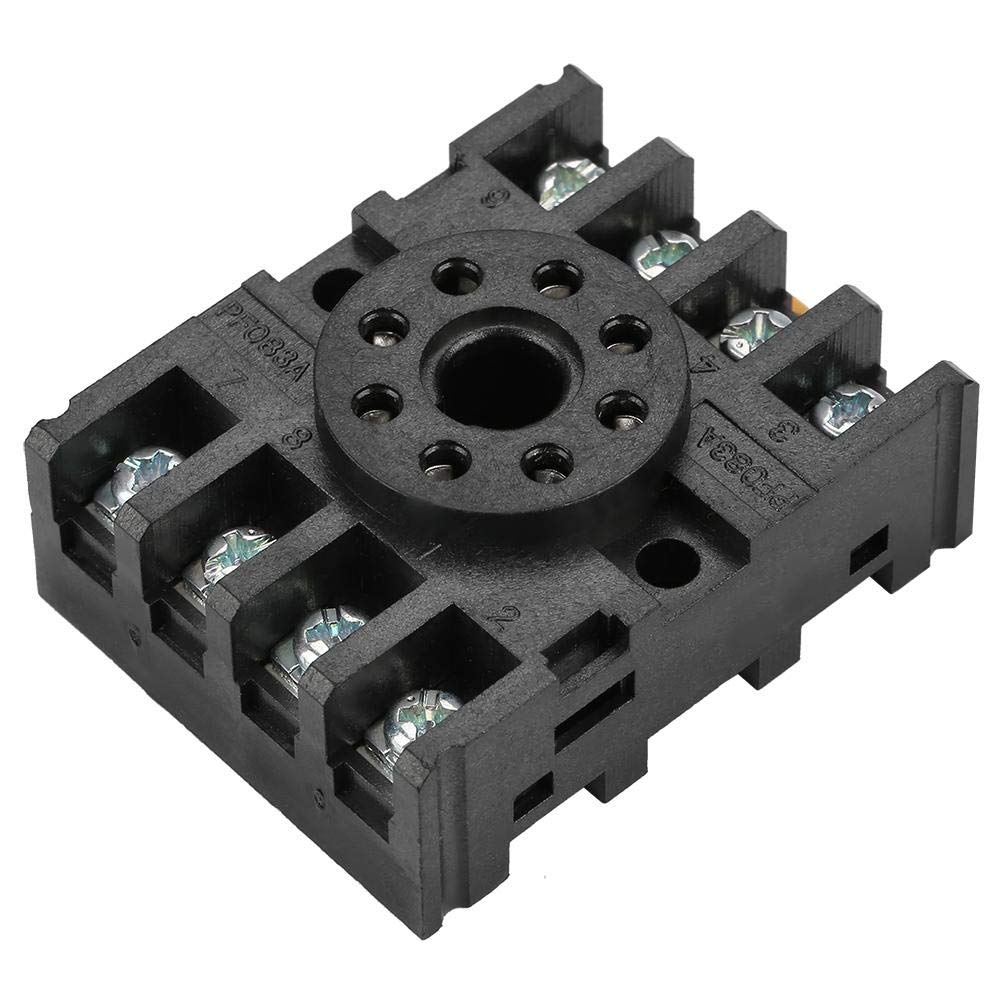PF083A Plastic 8 Pins Power Relay Base Socket Black Power Relay Base